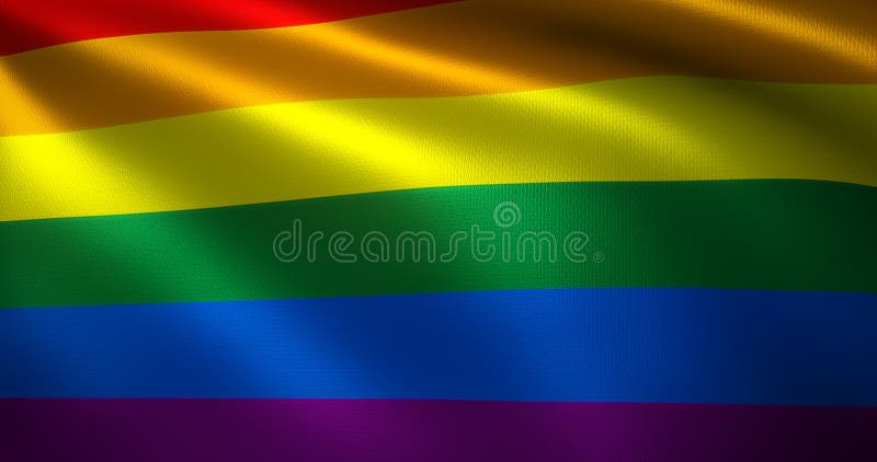 Omni Flag, Omnisexual Pride Flag with Waving Folds, Close Up View, 3D ...