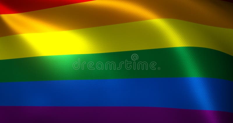 Omni Flag, Omnisexual Pride Flag with Waving Folds, Close Up View, 3D ...