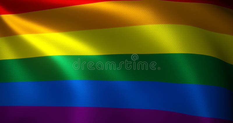 Omni Flag, Omnisexual Pride Flag with Waving Folds, Close Up View, 3D ...