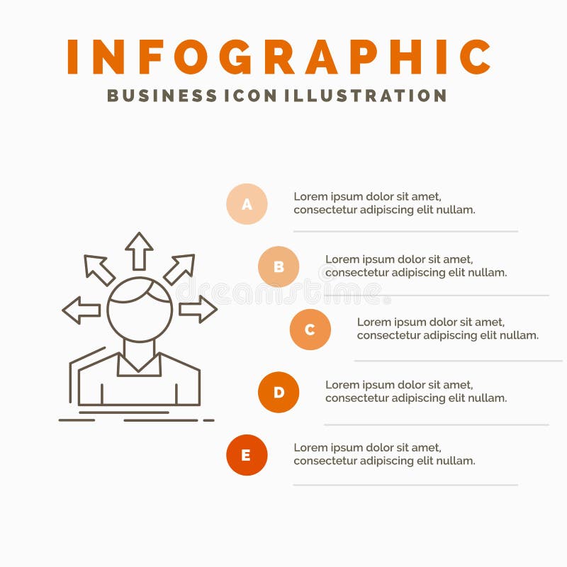 Omvandlingsskillnad, m? ngfald, alternativ, struktur, anv? ndare? verg? ngsInfographics mall f? r Website och presentation linje royaltyfri illustrationer