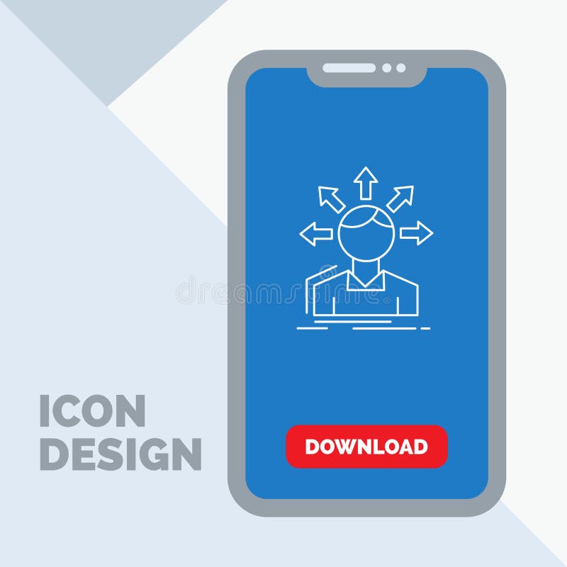 Omvandlingsskillnad, mångfald, alternativ, struktur, användareövergångslinje symbol i mobilen för nedladdningsida vektor illustrationer