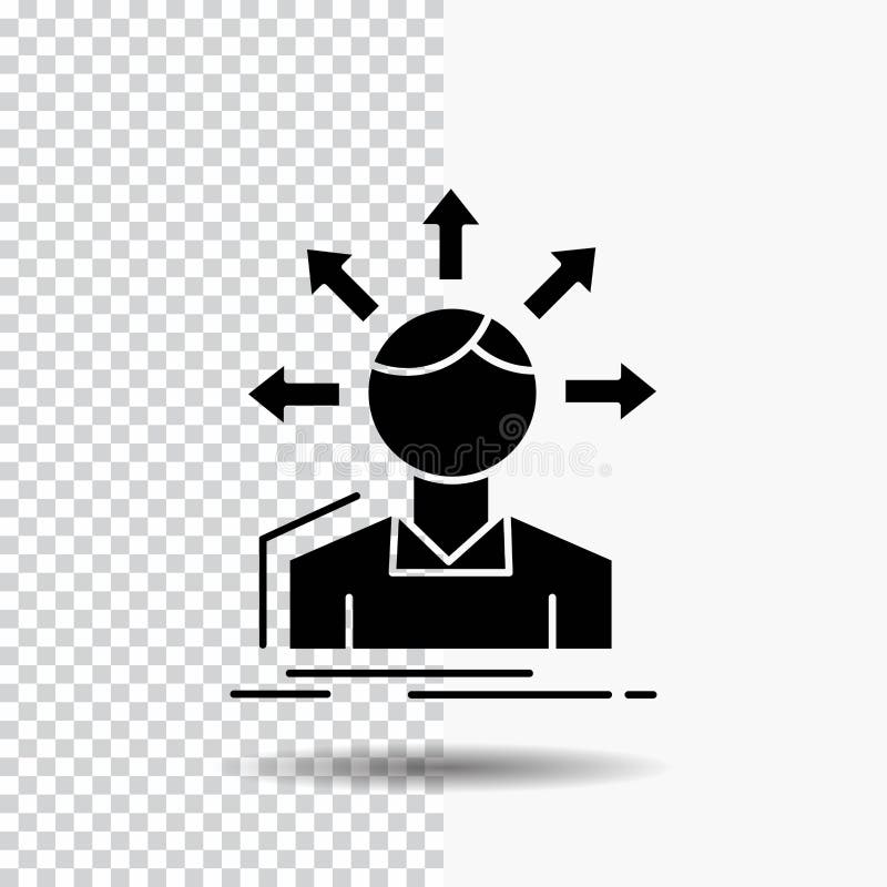 Omvandlingsskillnad, mångfald, alternativ, struktur, symbol för användareövergångsskåra på genomskinlig bakgrund Svart symbol royaltyfri illustrationer