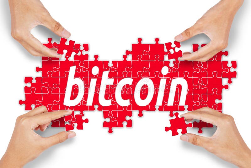 Onbekende mensen die raadsel met bitcoinwoord schikken stock afbeelding Onbekende mensen die raadsel met bitcoinwoord schikken stock afbeelding