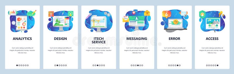 Onboarding Schirme des mobilen App Finanzanalytics und Daten, abgehobener Betrag, Computerfehler und sicherer Zugang Men?vektorfa vektor abbildung Onboarding Schirme des mobilen App Finanzanalytics und Daten, abgehobener Betrag, Computerfehler und sicherer Zugang Men?vektorfa vektor abbildung
