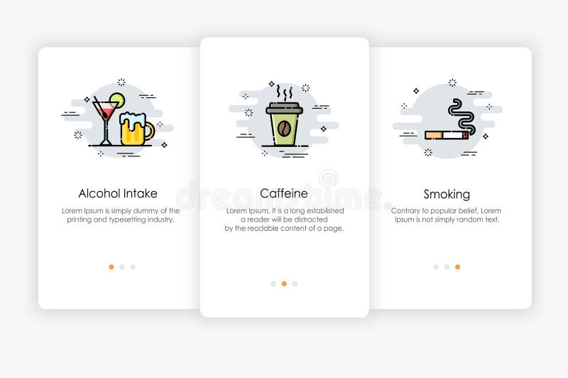 Onboarding screens design in Drinking concept. vector illustration