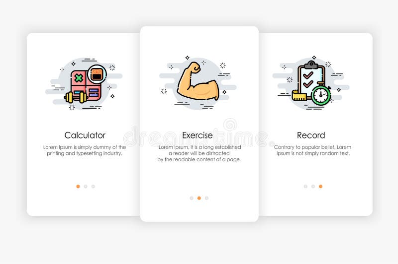 Onboarding screens design in Healthy concept. Modern and simplified vector illustration vector illustration