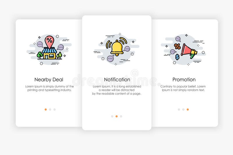Onboarding screens design in Shopping concept. royalty free illustration