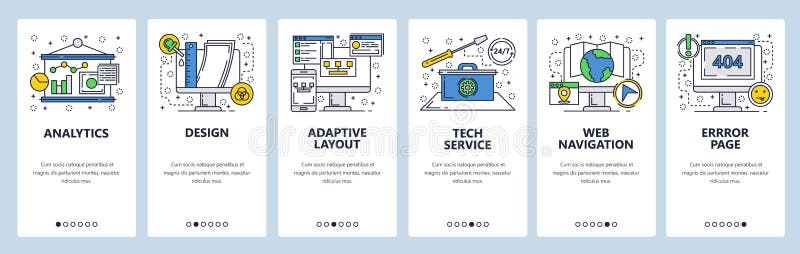 Onboarding οθόνες ιστοχώρου Υπηρεσία τεχνολογίας υπολογιστών, σελίδα λάθους, προσαρμοστικό σχεδιάγραμμα Διανυσματικό πρότυπο εμβλ ελεύθερη απεικόνιση δικαιώματος Onboarding οθόνες ιστοχώρου Υπηρεσία τεχνολογίας υπολογιστών, σελίδα λάθους, προσαρμοστικό σχεδιάγραμμα Διανυσματικό πρότυπο εμβλ ελεύθερη απεικόνιση δικαιώματος