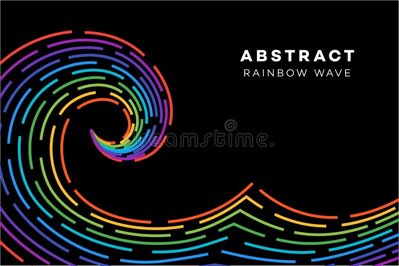 Abstract Rainbow Wave On The Black Background. Conceptual Vector Illustration. Abstract Rainbow Wave On The Black Background. Conceptual Vector Illustration.