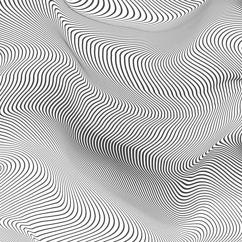 Onda abstrata Gray Stripes Linha do movimento Linhas curvadas ilustração do vetor