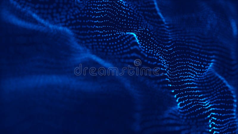 Onda 3d Onda de part? culas Fondo geom? trico azul abstracto Visualizaci? n grande de los datos Extracto de la tecnolog? a de los dat fotos de archivo libres de regalías