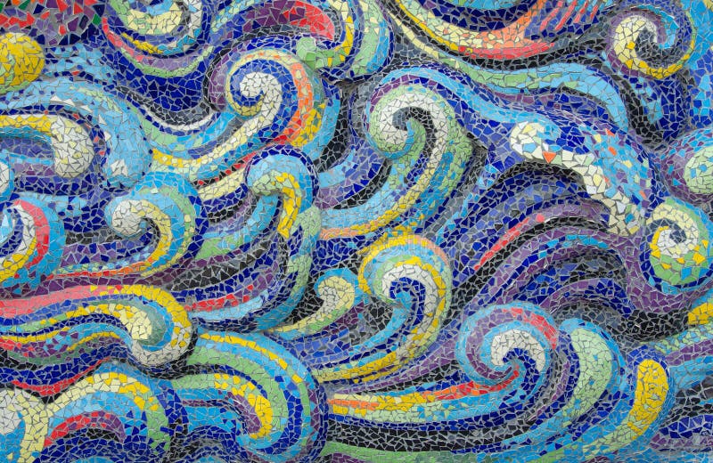 Onda de las tejas de mosaico de colorido para el fondo