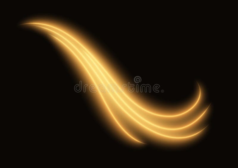 Onda de néon dourada ilustração stock Onda de néon dourada ilustração stock