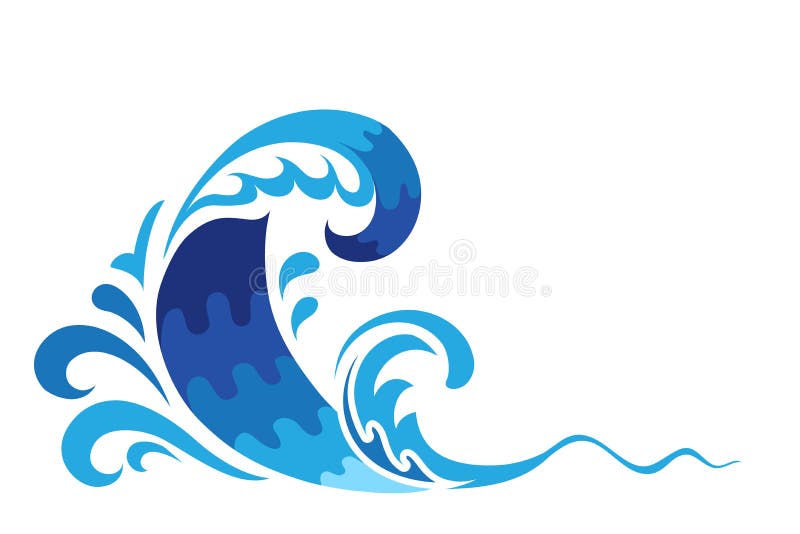 Onda de oceano azul ilustração royalty free Onda de oceano azul ilustração royalty free