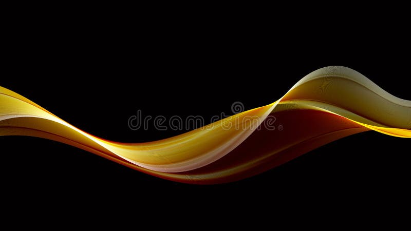 Abstract golden wave on a black background Gold wave flow. Abstract golden wave on a black background Gold wave flow