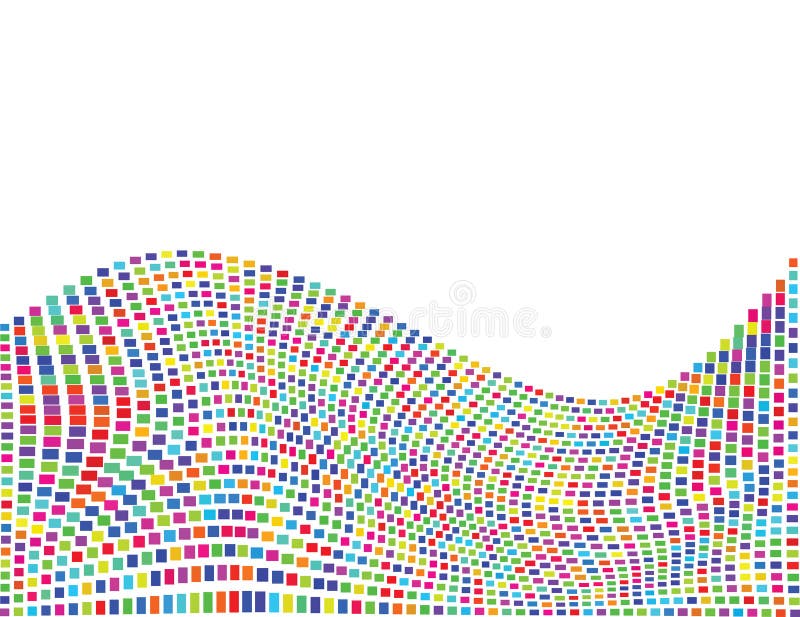 Vector - Elegant distorted wave made of multicolored squares. Vector - Elegant distorted wave made of multicolored squares