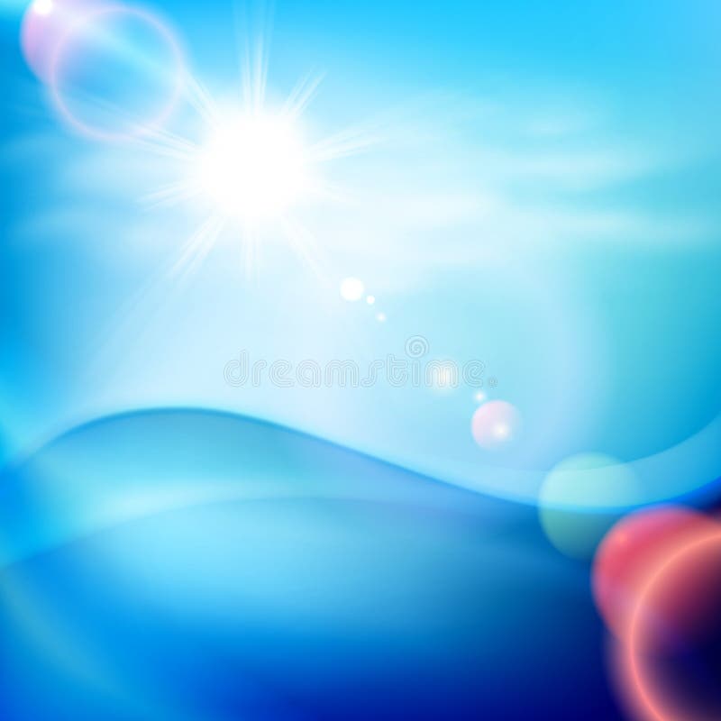 Onda de água no dia ensolarado Fundo para um cartão do convite ou umas felicitações ilustração stock Onda de água no dia ensolarado Fundo para um cartão do convite ou umas felicitações ilustração stock