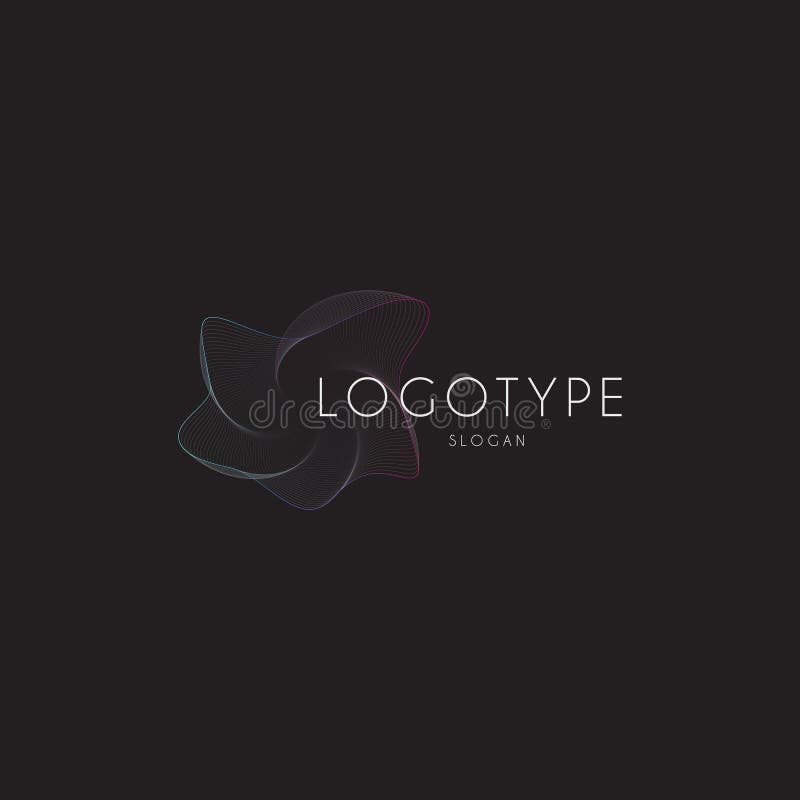 Onda lineare di turbinio astratto, rete del pesce, da pesca logo, illustrazione digitale di vettore di vortice, modello dell'equa royalty illustrazione gratis