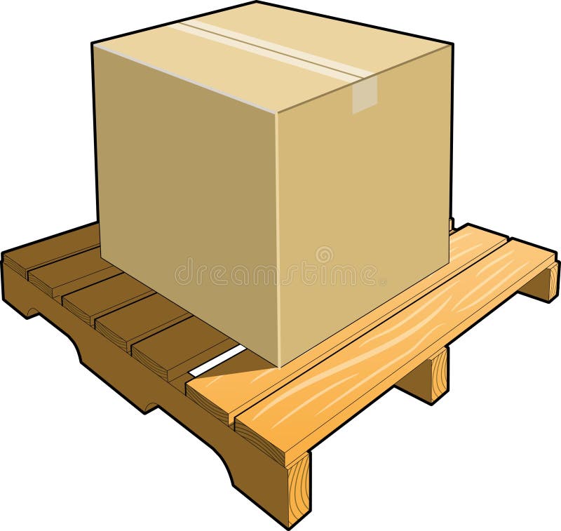 Cardboard box on wood pallet ready for shipment. Cardboard box on wood pallet ready for shipment.