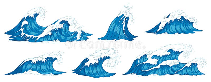 Ondas de océano La onda de la agua de mar, las ondas de la tormenta del vintage y las mareas de las ondulaciones que rabian dan e libre illustration Ondas de océano La onda de la agua de mar, las ondas de la tormenta del vintage y las mareas de las ondulaciones que rabian dan e libre illustration