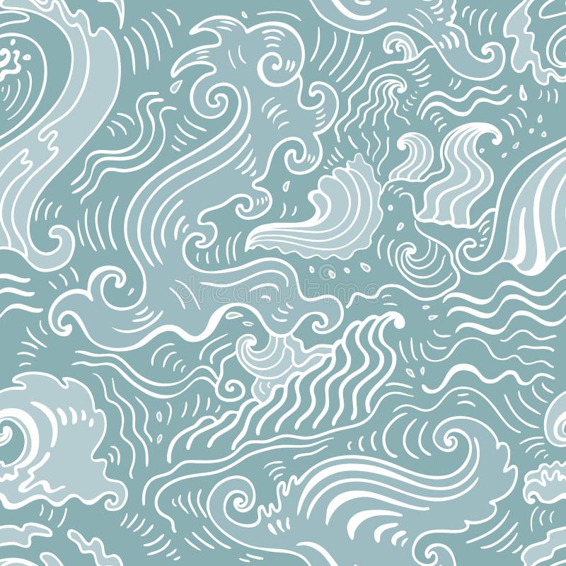 Ondas do mar Fundo sem emenda ilustração do vetor Ondas do mar Fundo sem emenda ilustração do vetor