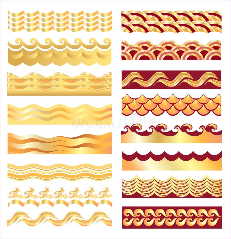 Ondas do ouro ilustração royalty free Ondas do ouro ilustração royalty free