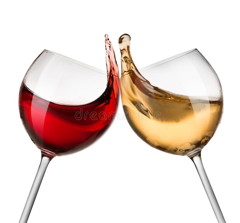 Ondas do vinho vermelho e branco