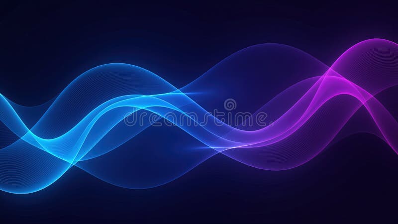 Onde colorate astratte di luce sullo sfondo scuro per il design illustrazione vettoriale
