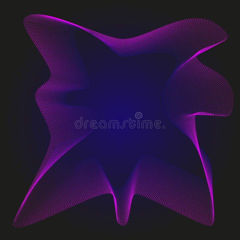 Onde dell'estratto di vettore con la linea dinamica e particelle su fondo scuro royalty illustrazione gratis Onde dell'estratto di vettore con la linea dinamica e particelle su fondo scuro royalty illustrazione gratis