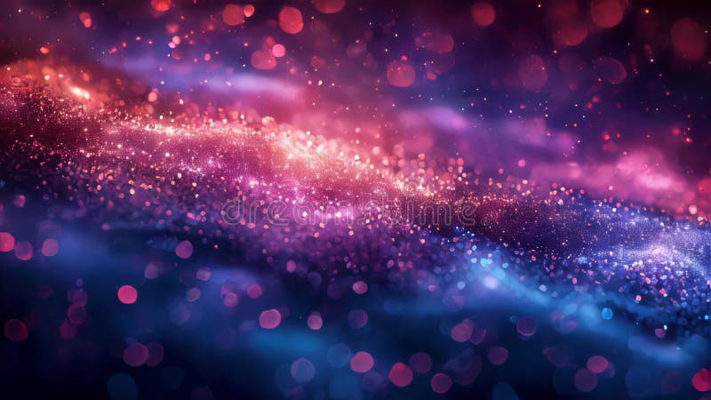 Onde numérique abstraite avec particules brillantes. forme futuriste avec profondeur de champ et bokeh illustration de vecteur