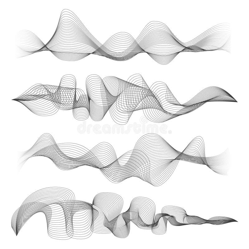 Onde sonore astratte isolate su fondo bianco Il soundwave del segnale di musica di Digital modella l'illustrazione di vettore illustrazione di stock Onde sonore astratte isolate su fondo bianco Il soundwave del segnale di musica di Digital modella l'illustrazione di vettore illustrazione di stock