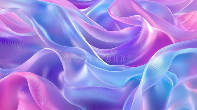 Onde vibranti di tessuto di seta in tonde blu e rosa immagini stock