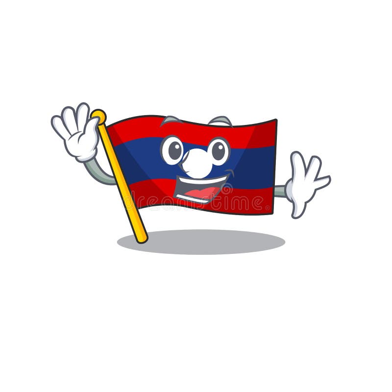 Ondear Una Bonita Bandera Sonriente Laos Dibujo Dibujo Animado De Scroll Ilustracion Del Vector Ilustracion De Bandera Mano 167527654