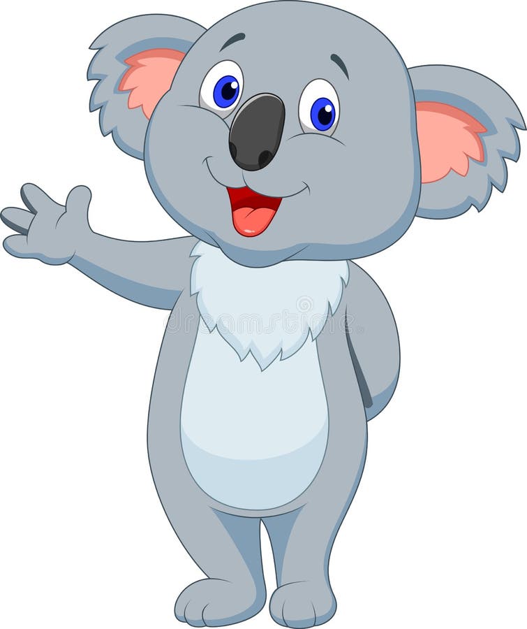 Illustration of Cute koala cartoon hand waving. Illustration of Cute koala cartoon hand waving