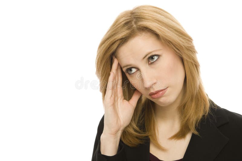 Zakenvrouw met hoofdpijn royalty-vrije stock foto
