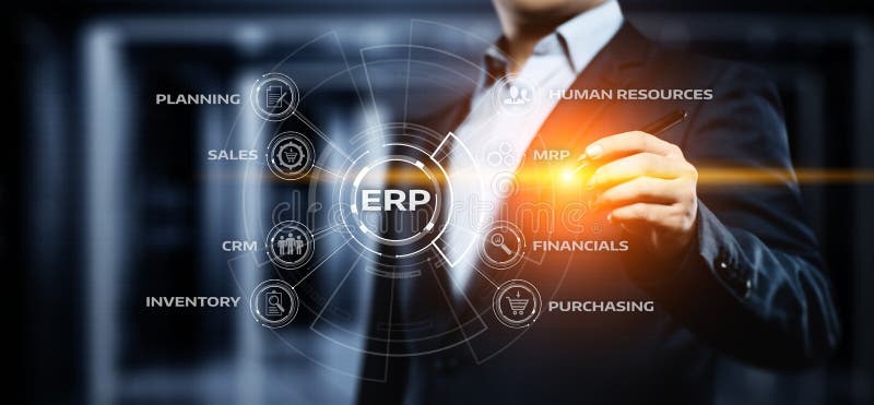 Ondernemingsmiddel die ERP Collectief de Commerciële van het Bedrijfbeheer Technologieconcept plannen van Internet