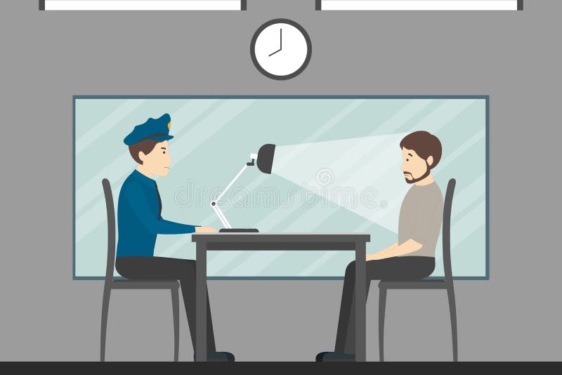 Ondervraging van schuldig vector illustratie Ondervraging van schuldig vector illustratie