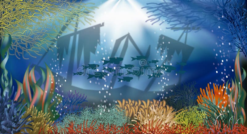 Onderwaterbanner stock illustratie Onderwaterbanner stock illustratie