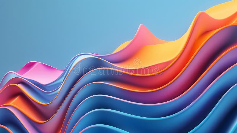 Ondes numériques harmonieuses tourbillonnant dans une symphonie colorée illustration de vecteur