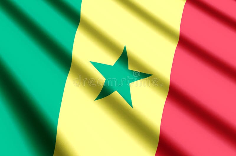 Ondulation du Sénégal et illustration colorées de drapeau de plan rapproché illustration libre de droits Ondulation du Sénégal et illustration colorées de drapeau de plan rapproché illustration libre de droits