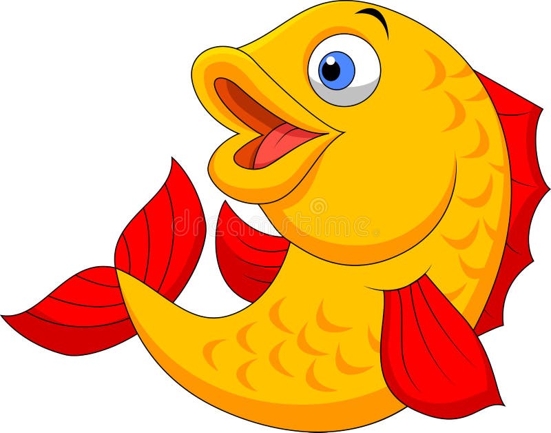 Ondulation mignonne de bande dessinée de poissons illustration stock Ondulation mignonne de bande dessinée de poissons illustration stock