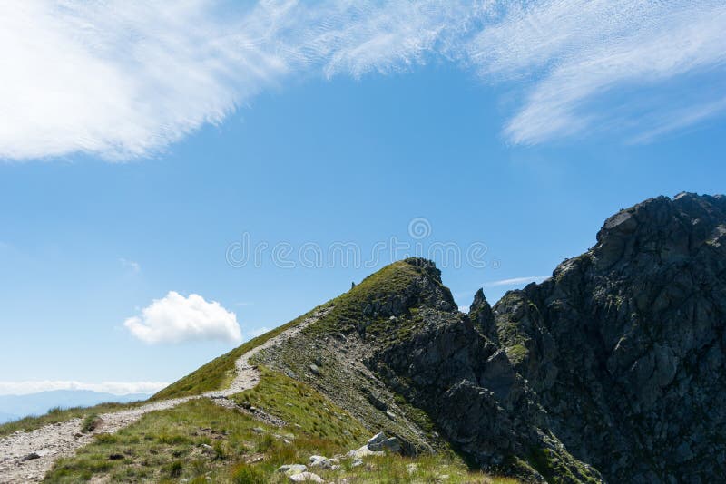 Turistická stezka na Tri Kopy v Rohácích Západní Tatry na Slovensku