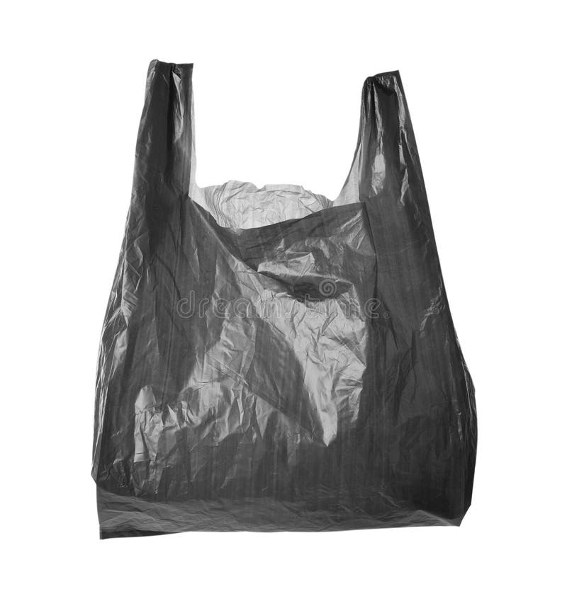 One Black Plastic Bag Isolated on White Stock Photo Image of package