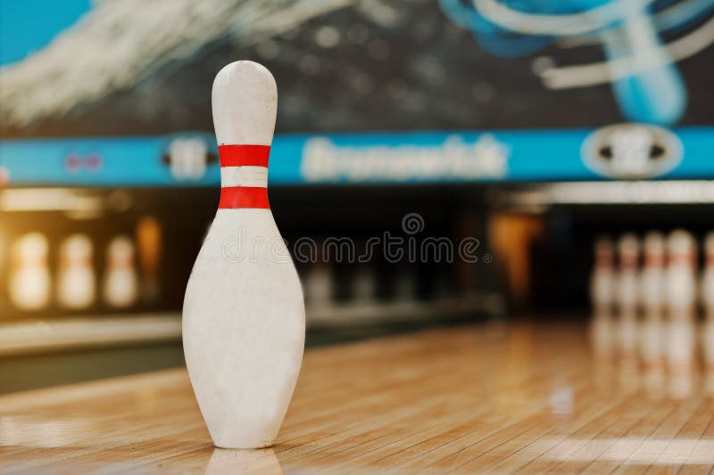 One bowling pin background bowling lane