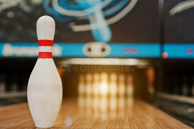 One bowling pin background bowling lane stock photo One bowling pin background bowling lane stock photo