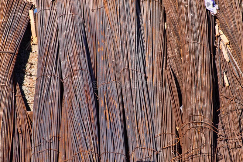Bundles of Steel Rods Limassol, Cyprus Stock Photo Image of metallic