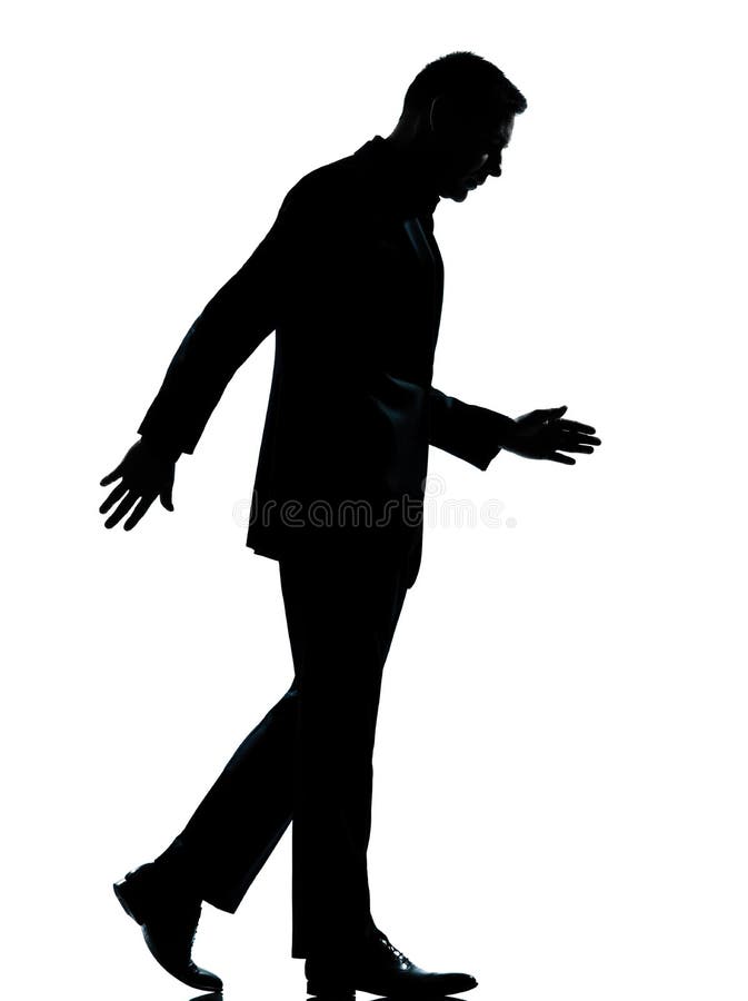 One Business Man Sad Lonely Silhouette Stock Photo - Image of