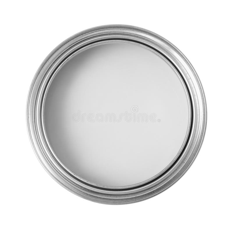 One Can of Paint on White Background, Top View Stock Photo Image of