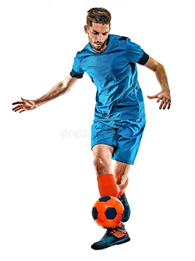 Brazilian Soccer Football Player Young Man Kicking Silhouette Stock ...