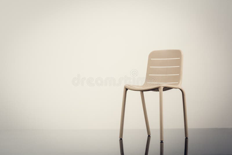 One chair on the floor stock photo. Image of object, empty 85838890